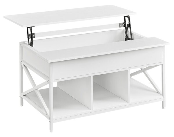 KONFERENČNÝ STOLÍK, biela, kov, kompozitné drevo, 100/60/48-62 cm Boxxx - Stolíky do obývačky, Online Only