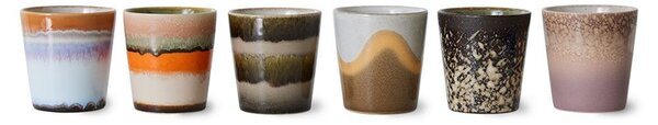 Set 6ks retro hrnek na kávu Coffee 70s - Ø 7,5*8cm / 230 ml - HKLIVING