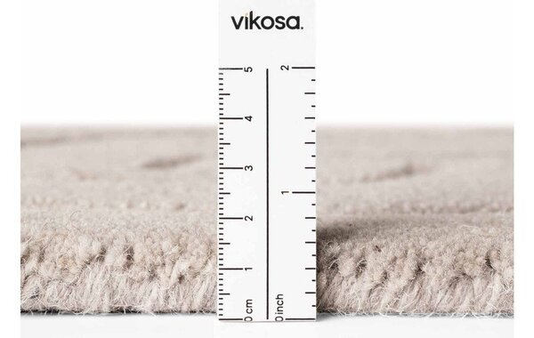 Svetlosivý ručne tkaný vlnený okrúhly koberec ø 120 cm Arcura – Vikosa