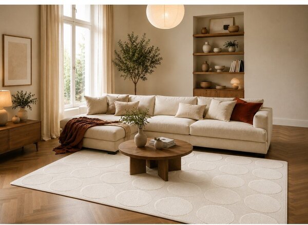 Krémovobiely koberec 120x170 cm Bubble – ESTE
