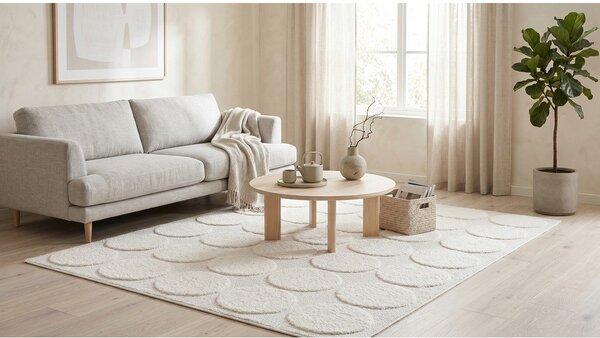 Krémovobiely koberec 120x170 cm Bubble – ESTE