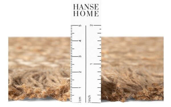 Obojstranný/ručne tkaný jutový okrúhly koberec v prírodnej farbe ø 150 cm Nuru – Hanse Home