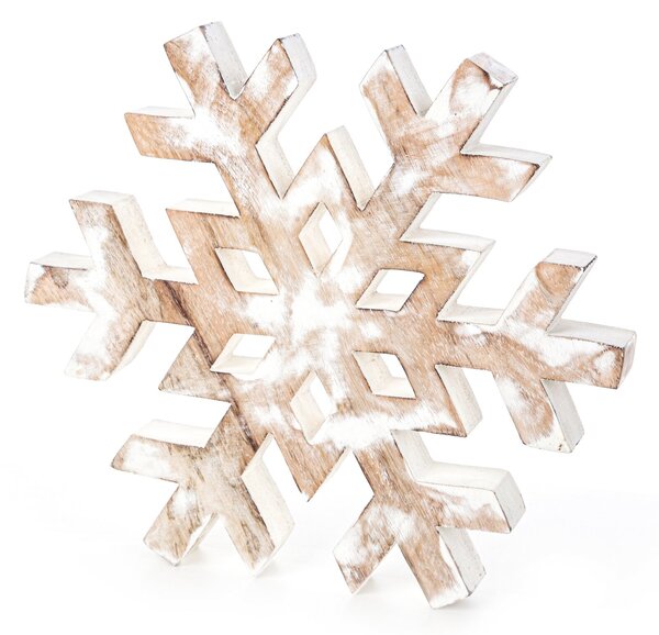 VIANOČNÁ SOŠKA WOOD AND SNOWFLAKE SADA 2KS 32X4X27 CM VIACFAREBNÁ