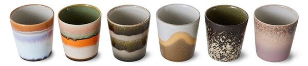 Set 6ks retro hrnek na kávu Coffee 70s - Ø 7,5*8cm / 230 ml - HKLIVING