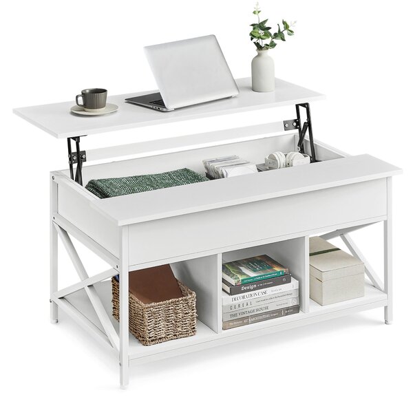 KONFERENČNÝ STOLÍK, biela, kov, kompozitné drevo, 100/60/48-62 cm Boxxx - Stolíky do obývačky, Online Only