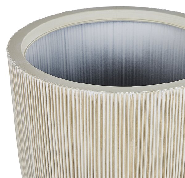 Kvetináč béžový polyresin 33 x ø 31 cm vysoký moderný minimalistický izbový vonkajší črepník