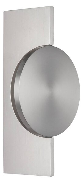 Globo LED nástenné svetlo Jasper, výška 28 cm, matný nikl, kov, Hliník / sivá / zinok, Obývacia izba / jedáleň, kov, Moderný