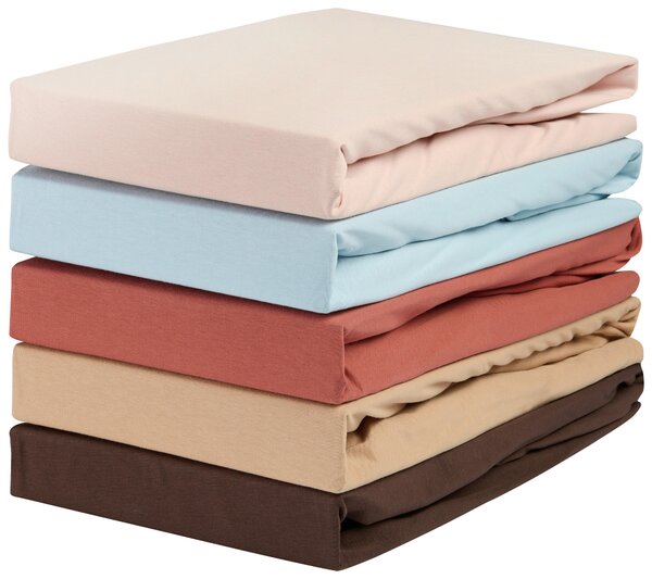 NAPÍNACIA PLACHTA NA BOXSPRIN, džersej, červenohnedá, 90/220 cm Novel - Obliečky & plachty