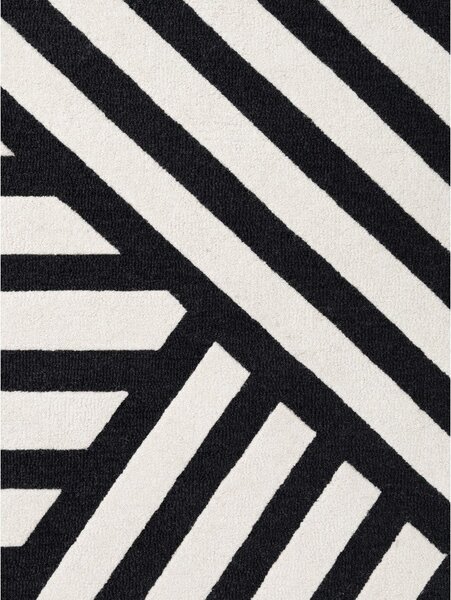 Čierno-biely ručne tkaný vlnený koberec 120x180 cm Stryve Noir – Elle Decoration