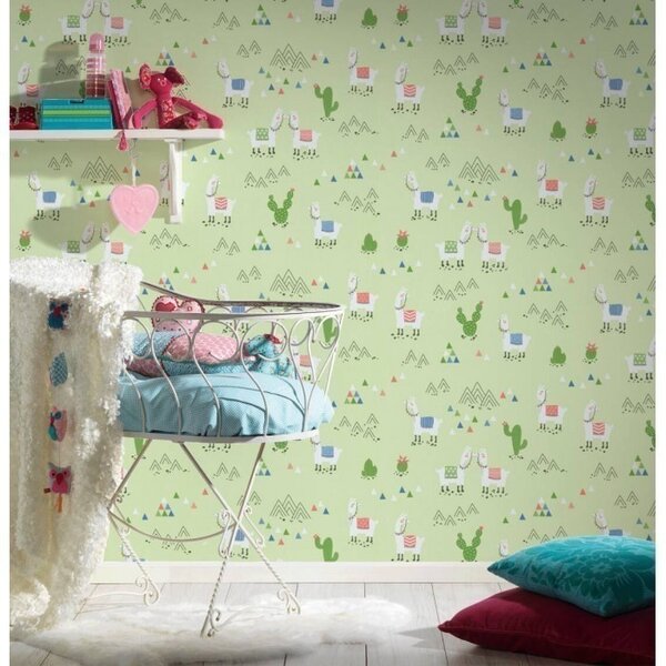 A.S. Création | Vliesová tapeta na stenu Boys & Girls 36985-2 | 0,53 x 10,05 m | zelená, biela, modrá, červená