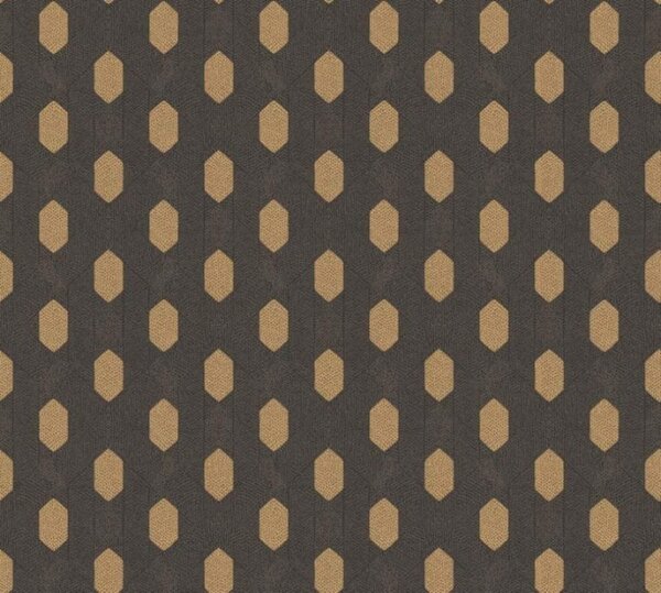 A.S. Création | Vliesová tapeta na stenu Absolutly Chic 36973-5 | 0,53 x 10,05 m | čierna, zlatá