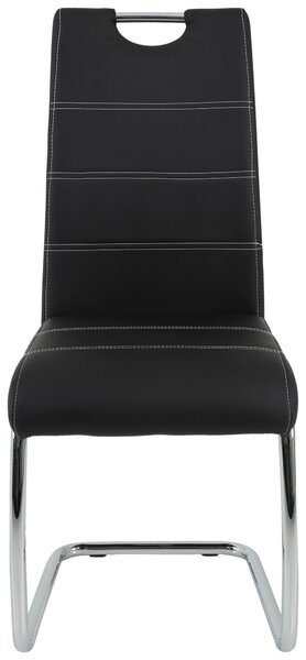 STOLIČKA S PRUŽNÝM PODNOŽÍM, vzhľad kože, čierna Carryhome - Stoličky, Online Only