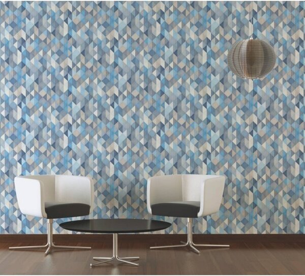 A.S. Création | Vliesová tapeta na stenu Trendwall 36786-3 | 0,53 x 10,05 m | modrá, biela, šedá