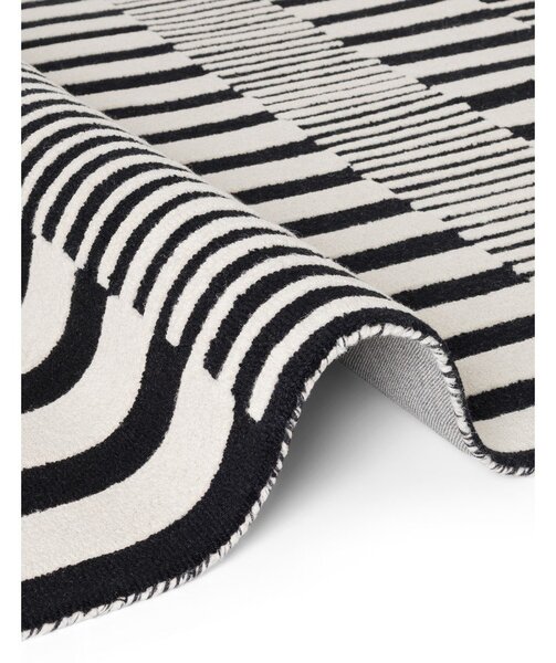 Čierno-biely ručne tkaný vlnený koberec 120x180 cm Stryve Pulse – Elle Decoration
