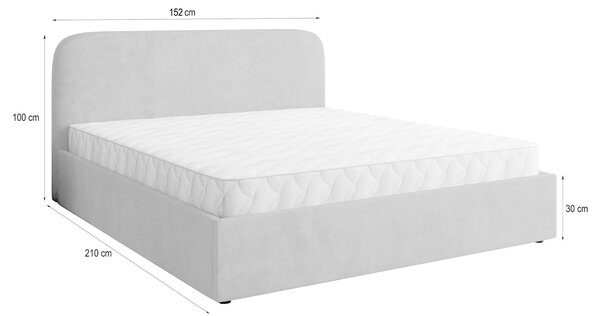 Čalúnená manželská posteľ s úložným priestorom Renive K 140x200 - béžová