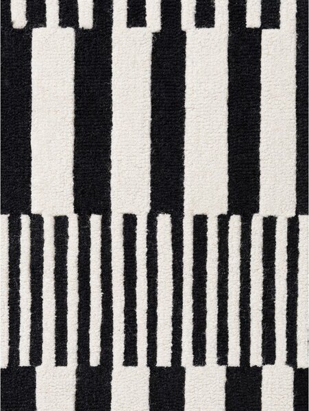 Čierno-biely ručne tkaný vlnený koberec 120x180 cm Stryve Pulse – Elle Decoration
