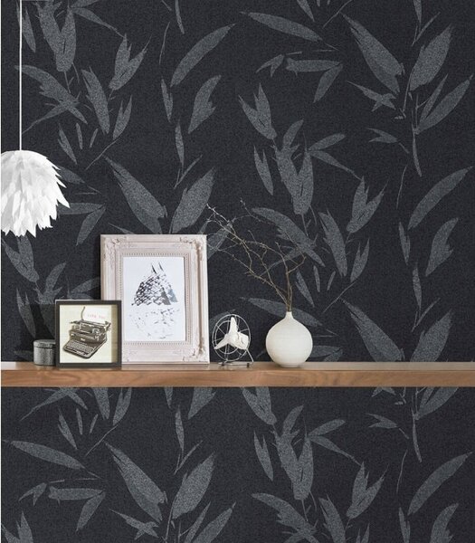 A.S. Création | Vliesová tapeta na stenu New Elegance 37549-2 | 0,53 x 10,05 m | čierna, metalická, šedá
