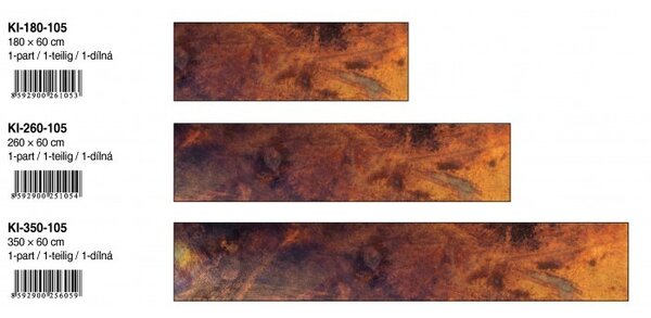 DIMEX | Fototapeta do kuchyne Poškriabaná meď KI-260-105 | 260 x 60 cm | medená, čierna