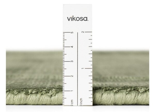 Zelený ručne tkaný okrúhly koberec z viskózy ø 120 cm Noemi – Vikosa