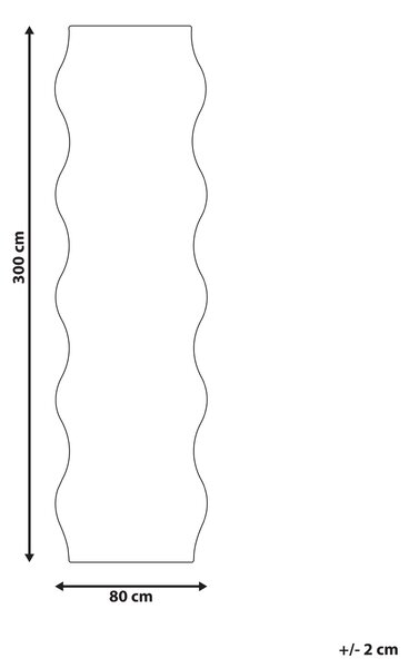 Koberec svetlosivý umelá kožušina 80 x 300 cm polyesterová podložka s vlnitým okrajom behúň moderný štýl predsieň chodba