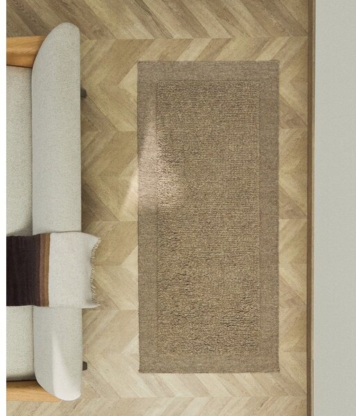 Béžový ručne tkaný vlnený behúň 80x200 cm Marely – Kave Home