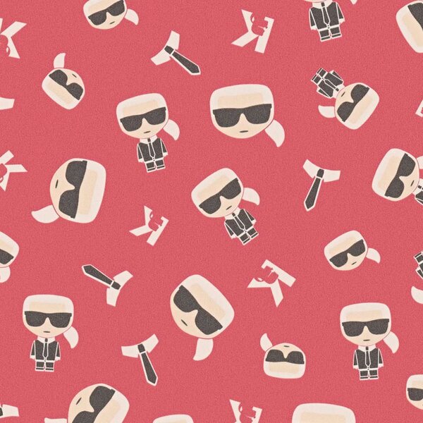 A.S. Création | Vliesová tapeta na stenu Karl Lagerfeld 37843-5 | 0,53 x 10,05 m | červená, biela, čierna