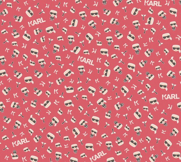 A.S. Création | Vliesová tapeta na stenu Karl Lagerfeld 37843-5 | 0,53 x 10,05 m | červená, biela, čierna