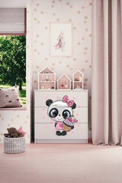 Kocot kids Detská komoda BABYDREAMS Panda biela