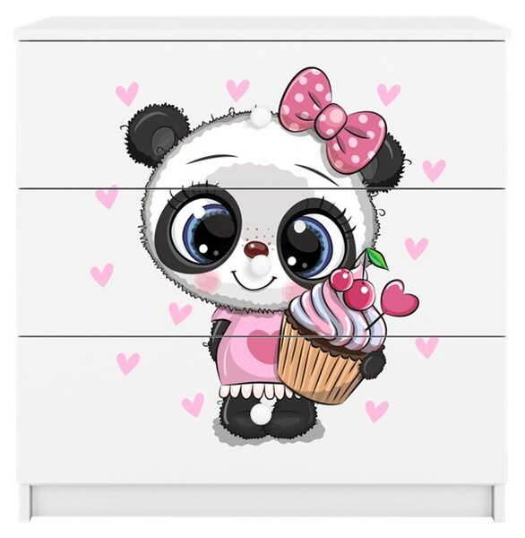 Kocot kids Detská komoda BABYDREAMS Panda biela