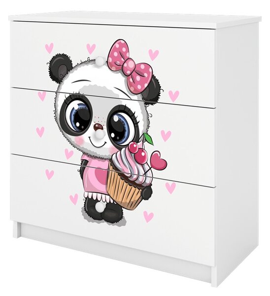 Kocot kids Detská komoda BABYDREAMS Panda biela