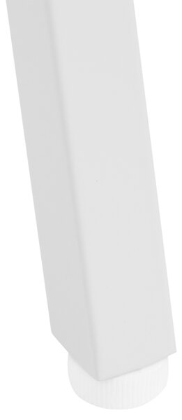 Kancelársky stôl biely MDF oceľový rám 77 x 46 cm s úložným priestorom polica 2 zásuvky škandinávsky industriálny štýl kancelária