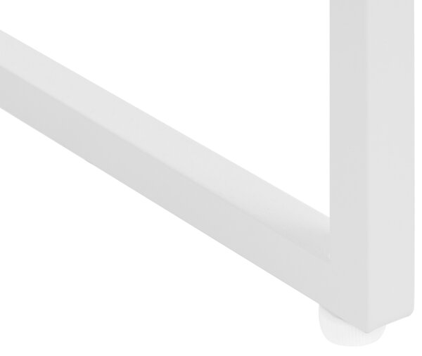 Písací stôl biely MDF 120 x 60 cm oceľový rám so zásuvkou a skrinkou moderný minimalistický štýl pracovňa