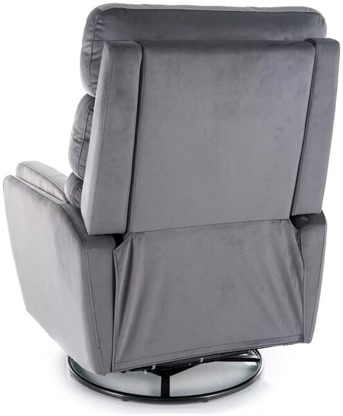 ARGOS VELVET sivé relaxačné polohovacie kreslo