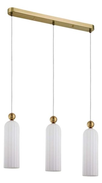 Závesný luster PIEGA na lanku 3xE14/40W/230V mosadz/biela