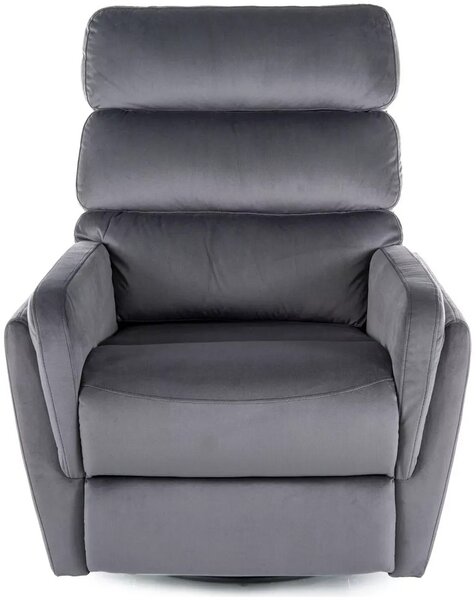 ARGOS VELVET sivé relaxačné polohovacie kreslo