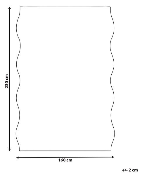 Koberec béžový umelá kožušina 160 x 230 cm polyesterová podložka s vlnitým okrajom moderný štýl obývacia izba spálňa