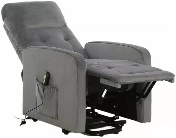 OTUS VELVET II sivé relaxačné polohovacie kreslo