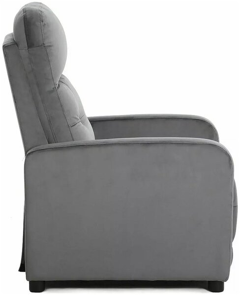 OTUS VELVET sivé relaxačné polohovacie kreslo