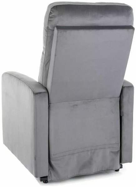 OTUS VELVET II sivé relaxačné polohovacie kreslo