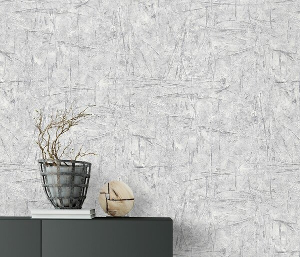 DIMEX | Vliesová tapeta na stenu WPE-901727 | 0,53 x 10,05 m | šedá, metalická