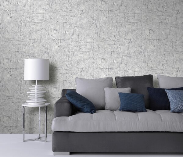 DIMEX | Vliesová tapeta na stenu WPE-901727 | 0,53 x 10,05 m | šedá, metalická