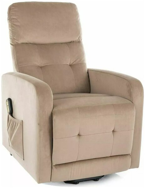 OTUS VELVET II béžové relaxačné polohovacie kreslo