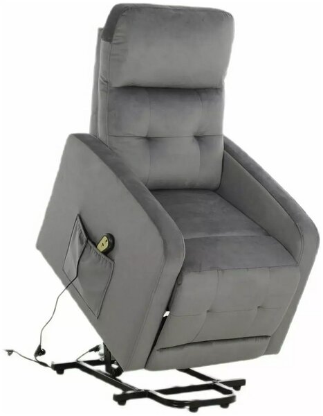 OTUS VELVET II sivé relaxačné polohovacie kreslo