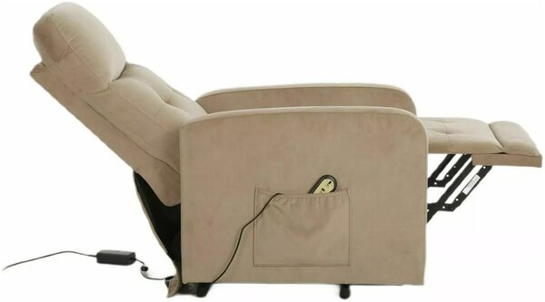 OTUS VELVET II béžové relaxačné polohovacie kreslo