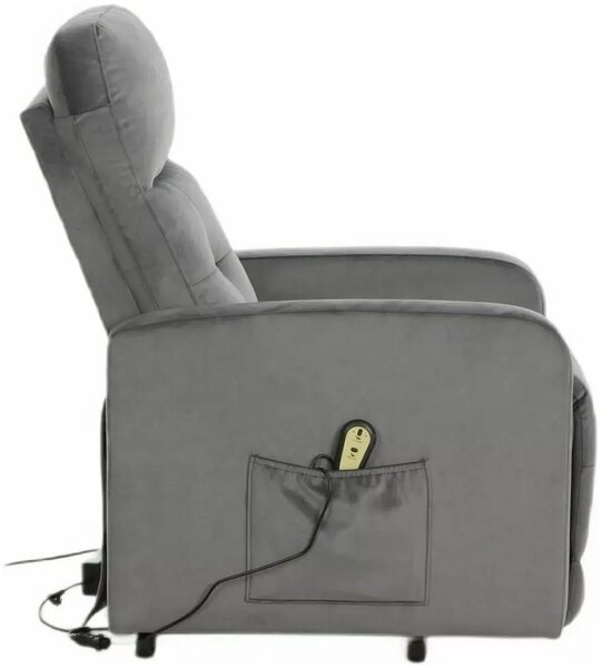 OTUS VELVET II sivé relaxačné polohovacie kreslo