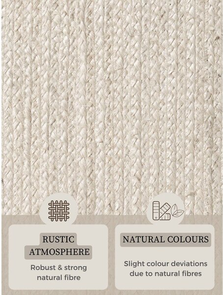Krémovobiely obojstranný/ručne tkaný jutový koberec 160x230 cm Braided – Hanse Home