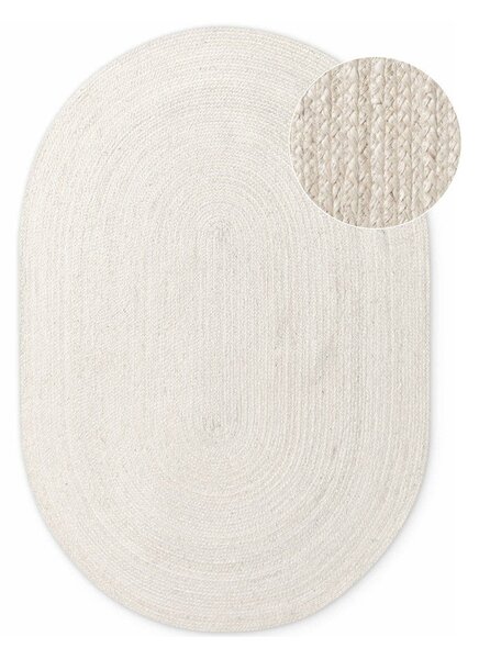Krémovobiely obojstranný/ručne tkaný jutový koberec 160x230 cm Braided – Hanse Home