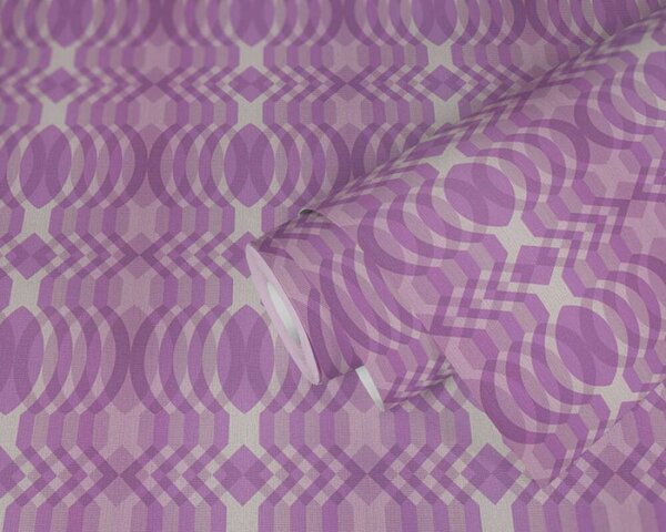A.S. Création | Vliesová tapeta na stenu Retro Chic 39534-3 | 0,53 x 8,5 m | fialová, biela