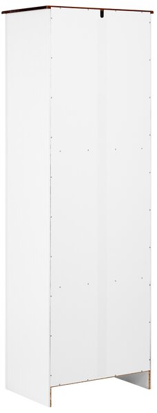 Vitrína biela MDF 60 cm sklenené dvierka 2 zásuvky úložný priestor rustikálny cottage štýl obývacia izba