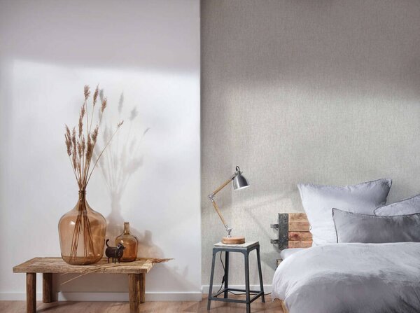 A.S. Création | Vliesová tapeta na stenu Smart Surfaces 39562-5 | 0,53 x 10,05 m | krémová, šedá, metalická